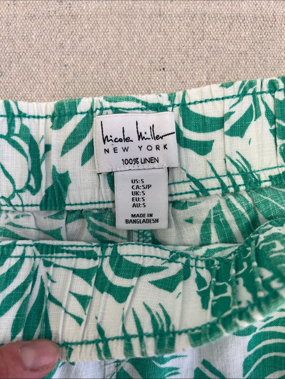 Nicole Miller New York 100% Linen Tropical Wide Leg Pants Size S - Picture 2 of 12